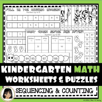 Preview of Number Sequencing Math Worksheets