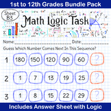 Number Series Quiz Bundle for all 1st to 12th Grades | 120