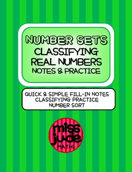 Preview of Number Sets: Classifying Real Numbers Notes & Practice ESOL Math & Algebra