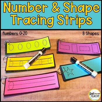 Preview of Number & Shape Writing and Tracing Strips