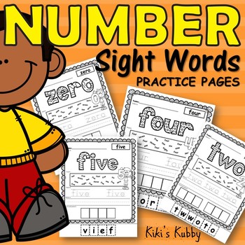 Preview of Number Sight Words Practice Pages