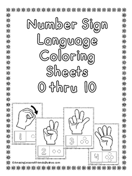 Preview of Number Sign Language Coloring Sheets (NO PREP)