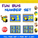 Number Signs and Cards: Fun Bus- Full Page and Quarter Pag