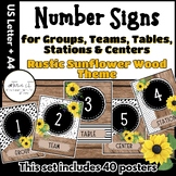 Number Sings for Centers, Tables, Groups, Rustic Theme, Ba