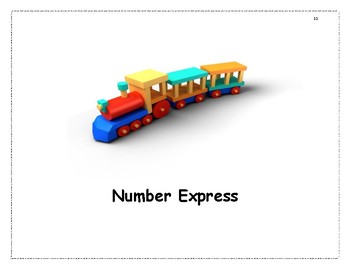 Preview of Number Express and Transportation Activities for Pre K and Kindergarten