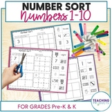 Number Sort 1-10  Cut & Paste Activities and Math Centers