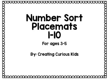 Preview of Number Sort Placemats 1-10