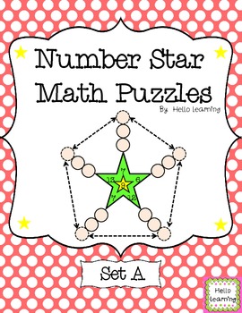 Preview of Number Star Math Puzzles - Set A