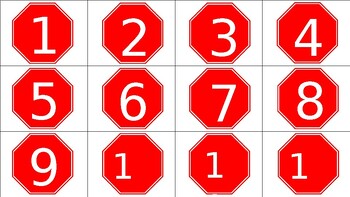 Preview of Number Stop Signs- Numerals and Ten Frame