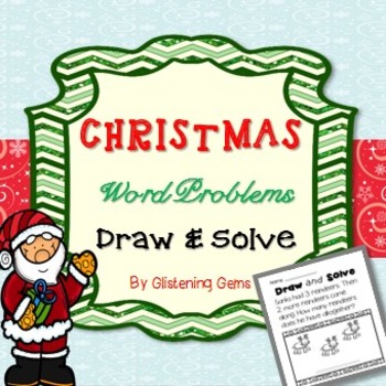 Preview of Christmas Addition Word Problems - Number Stories Kindergarten