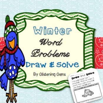 Preview of Number Stories kindergarten and 1st grade | Winter Math Worksheets