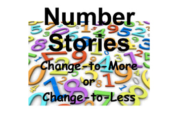 Preview of Number Stories: Change-to-More or Change-to-Less