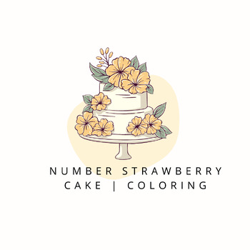 Preview of Number Strawberry Cake | Coloring