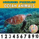 Number Strip Puzzles for Ocean Animals | Number Order Sequ