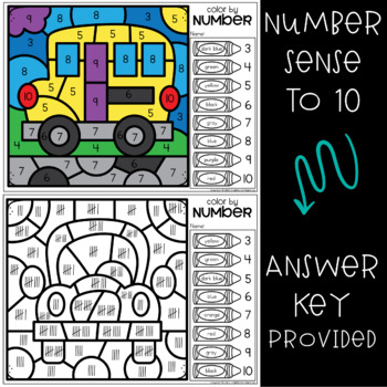 Number Subitizing Worksheets Color by Number Subitizing to 10 ...