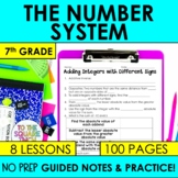 7th Grade Math Number System Guided Notes & Practice Unit
