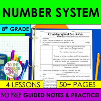 Preview of Number System - 8th Grade Math Guided Notes and Practice Activities
