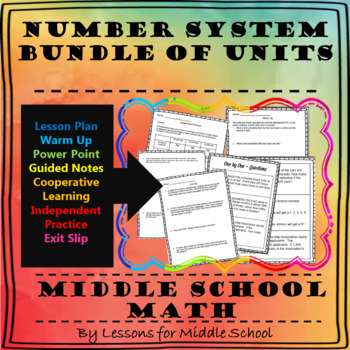 Preview of Number System Bundle of Units – Middle School Math – 6th, 7th, and 8th Grades