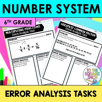 Preview of Number System Error Analysis | 6th Grade Math