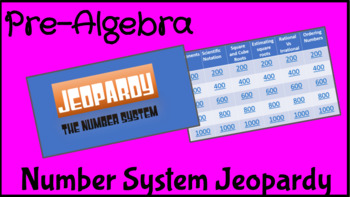 Preview of Pre- Algebra Number System Jeopardy
