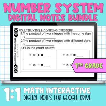 Preview of Number Systems Digital Notes 7th Grade Math Digital Notes for Google Slides