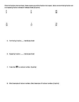Number Systems Study Guide and Quiz by Tiyata Winters | TPT