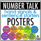 Number Talk Hand Signals and Sentence Starters Posters | EDITABLE