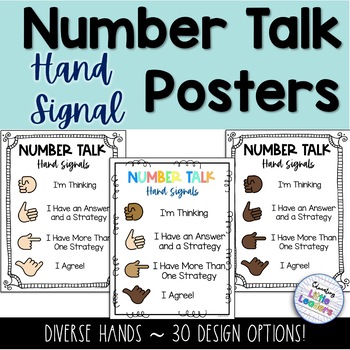 Preview of Math Number Talk Hand Signal Posters