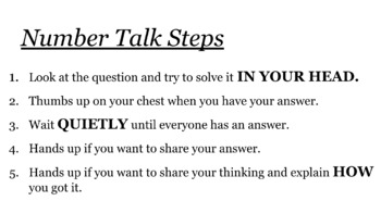 Preview of Number Talk Steps & Mental Math Strategies (Addition)