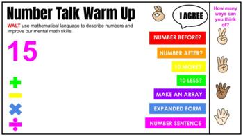 Preview of Number Talk Warm Up - Google Slides