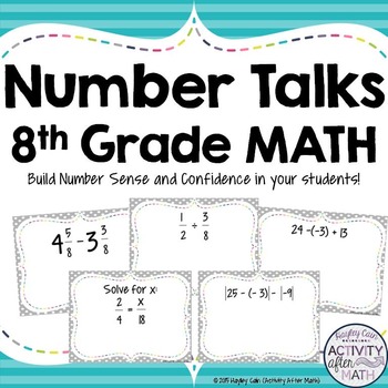 Preview of Number Talks 8th Grade Math