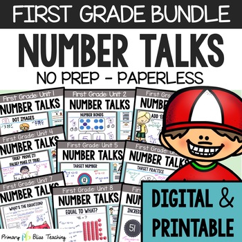 Preview of FIRST GRADE NUMBER TALKS BUNDLE for BUILDING NUMBER SENSE AND MENTAL MATH