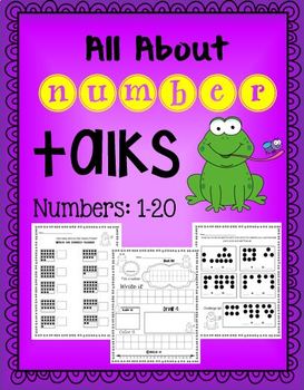 Preview of Number Sense Worksheets with Number Talks: All about numbers 1-20