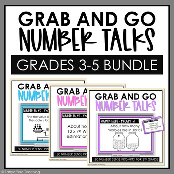 Preview of Number Talks Grades 3-5 Number Sense Mental Math Yearlong Fluency Bundle