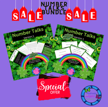 Preview of 9 Number Talks Bundle (Place Value) 6-8th Grade Math St. Patrick's Day Version 1