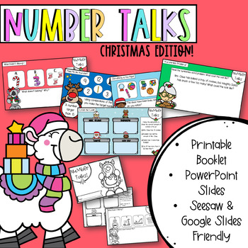 Preview of Number Talks | CHRISTMAS | PowerPoint, SeeSaw & Google Slides Friendly