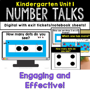 Preview of Number Talks Digital and paperless with printable worksheets