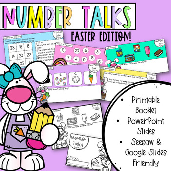 Preview of Number Talks | Easter Themed | PowerPoint, SeeSaw & Google Slides Friendly