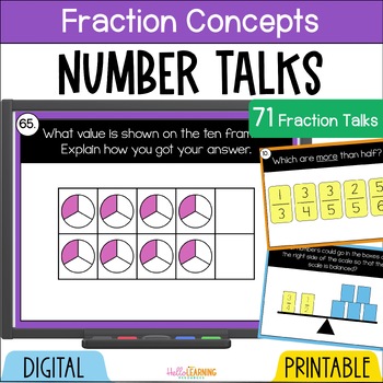 Preview of Fraction Number Talks - 4th and 5th Grade - Math Talks for Fraction Fluency