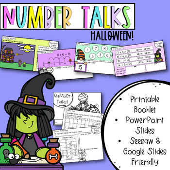 Preview of Number Talks | Halloween | PowerPoint, SeeSaw & Google Slides Friendly