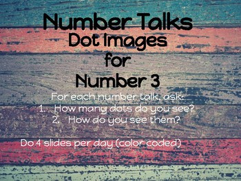 Preview of Number Talks Kindergarten Dots to 10 ~ 3 dots