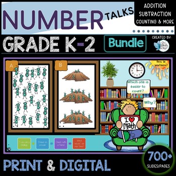 Preview of Number Talks Kindergarten to Grade 2 Bundle