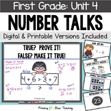 First Grade Number Talks Unit 4 for Building Number Sense 