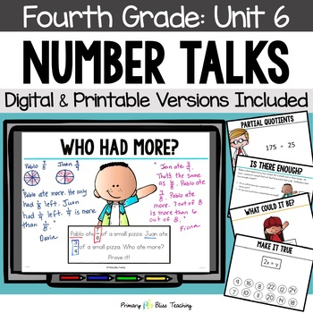 Preview of Fourth Grade Number Talks Unit 6 for Building Number Sense and Mental Math