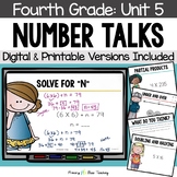 Fourth Grade Number Talks Unit 5 for Building Number Sense