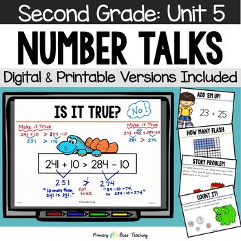 Preview of Second Grade Number Talks Unit 5 for Building Number Sense and Mental Math