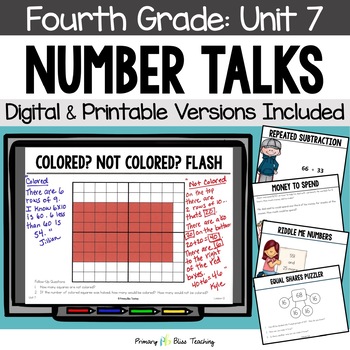 Preview of Fourth Grade Number Talks Unit 7 for Building Number Sense and Mental Math