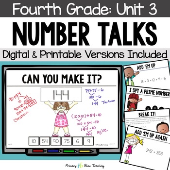 Preview of Fourth Grade Number Talks Unit 3 for Building Number Sense and Mental Math