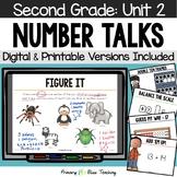Second Grade Number Talks Unit 2 for Classroom and DISTANC