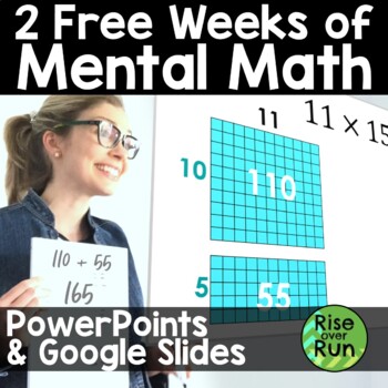 Preview of Number Talks Mental Math PowerPoint & Google Slides with Visuals & Strategies